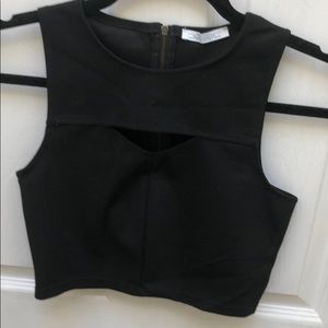 Zara Black Peep Hole Crop Top